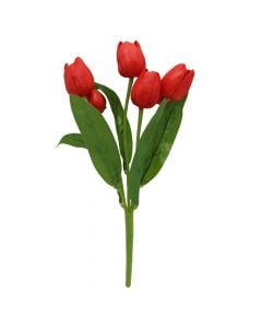 Artificial flower, Tulips, plastic, red, 30 cm