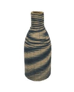 Decorative vase, straw, black/natural, 62x25 cm