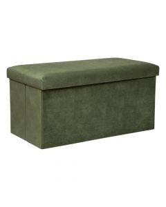 Folding pouffe, Lilou, mdf/textile, green, 76x38xH38 cm