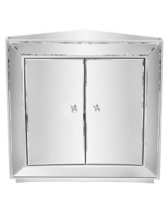 Storage cabinet, Senta, mdf/glass, silver, 79x45xH81 cm