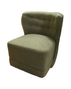 Swivel chair, Zurich, textile upholstery, wooden and metal frame, green, 76x83xH81 cm