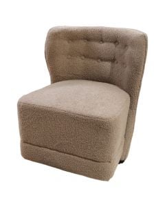 Swivel chair, Zurich, textile upholstery, wooden and metal frame, brown, 76x83xH81 cm