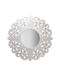 Decorative mirror, wooden, white, 60x60