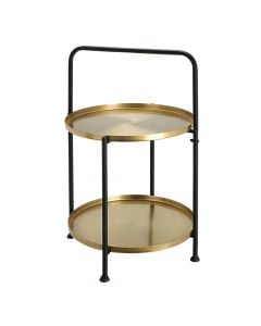 Tavolinë anësore, metalike, e zezë/e artë, 38.5x38.5xH55 cm