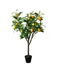 Pemë artificiale, Lemon, në vazo plastike, jeshile/e verdhë, 115 cm
