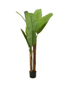 Pemë artificiale, Banana, në vazo plastike, jeshile, 160 cm