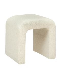 Pouffe, Sevi, textile upholstery, white, 43x41xH35.5 cm