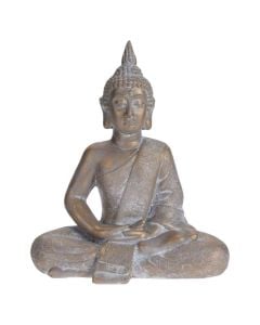 Objekt dekorues, Buddha, polirezinë, gri/floriri, 41x23.5xH49 cm