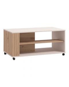 Club table, Belfort, melamine, oak/white, 101x54.5xH46 cm