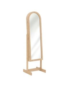 Static mirror and jewelry holder, Soleya, mdf/glass, natural, 42x37.5xH145 cm