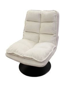 Relax chair, Aeston, textile upholstery, metal structure, white/black, 60x80xH86 cm