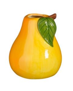 Decorative vase, Pear, ceramic, yellow, Ø10.5xH12 cm