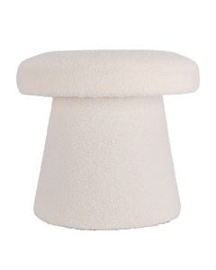 Pouffee, Mushroom, polyester, white, Ø43xH38 cm