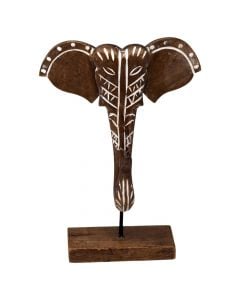 Decorative object, Elephant, mango wood, brown, 22x6xH30 cm