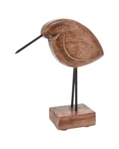 Decorative object, Bird, mango wood, brown, 16xH20 cm