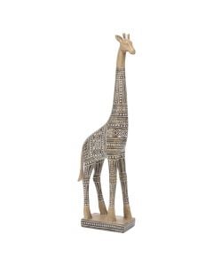 Decorative statue, Giraffe, polystone, brown, 51 cm