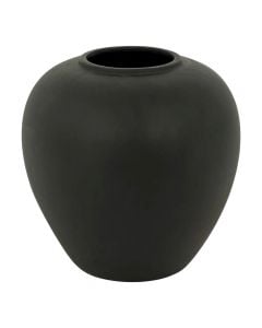 Decorative vase, Rily, ceramic, black, Ø22xH22 cm