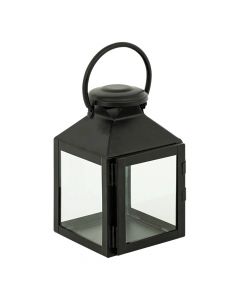 Decorative lantern, Winy, metal, black, 10.5x10.5xH17 cm