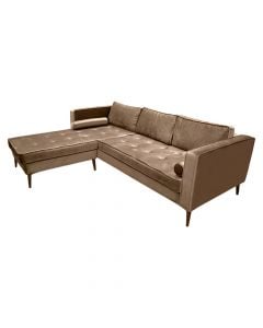 Corner sofa, Capriss, left, textile upholstery, brown, (235x197)x100xH70 cm