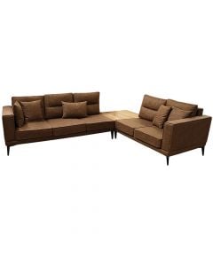 Corner sofa, Desert, right, textile upholstery, beige, 207x95xH69 cm; 91x91xH41 cm; 144x95xH69 cm