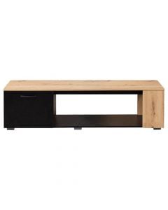 TV Unit, King, melamine, black/artisan, 150x40xH40 cm