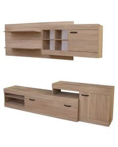 TV stand, melamine, sonoma, 253x42xH180 cm