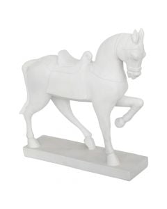 Decorative statue, Horse, polyresin, white, 35x10xH34 cm