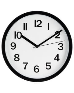 Wall clock, plastic/aluminum, black, 22.3x3.9 cm