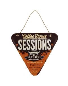 Wall decorator, Coffee House, hanging, metal, brown, 30x27 cm