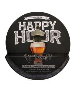 Wall decor, Happy Hour, metal, black/white, 30 cm