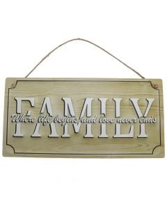 Wall decorator, Family, hanging, wood, natural wood, 36x18 cm