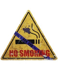 Sign, No Smoking, printed, yellow, 35x30 cm