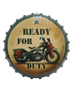 Sign, Harley Moto, metal, printed, brown, 35 cm