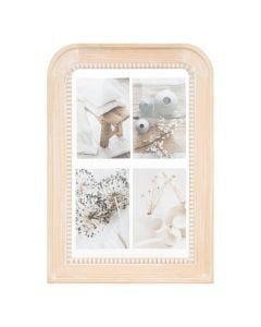 Photo frame, Elena, natural wood/glass, beige, 31x2.5xH44 cm