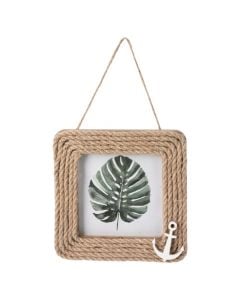 Photo frame, whith rope, mdf, natural, 14x14 cm