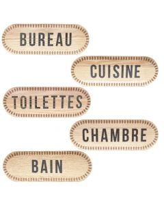 Informative sings, Toilettes, for doors, mdf, brown/black, 22xH7 cm