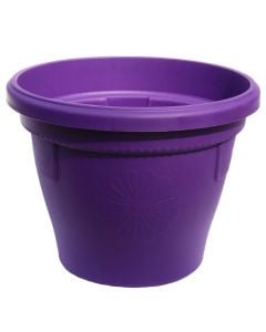 Round flower pot, GERBER, plastic, purple, Ø25 xH22 cm