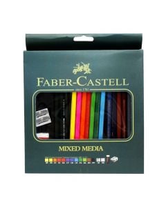 Set lapsa për vizatim, Faber-Castell, dru, gomë dhe metal, 19x19x2.5 cm, e gjelbër e errët, 16 copë