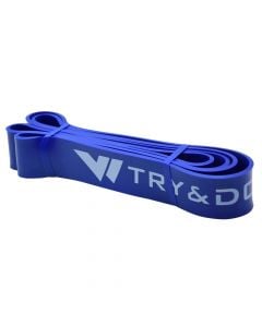 Elastic band for fitness exercises, TRY & DO, 110x4.5x0.5 cm, blue