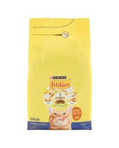 Ushqim per mace sterile, Friskies, Pule  dhe perime, 1.5 kg