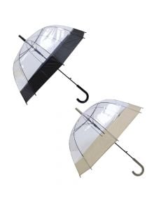 Unisex rain umbrella, 1 automatic section, polyester handle, transparent