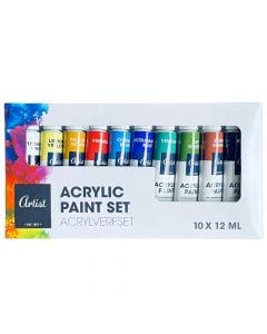 Boje akrilike, Artist, 12ml, set 10pc