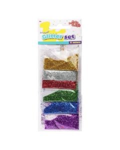 Pluhur dekorativ Glitter, 6x2 gr, ngjyra miks