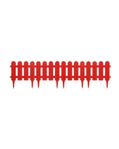 Plastic garden fence, H18x100cm, red color