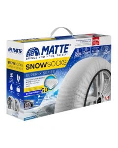 Textile snow socks, MATTE SNOW SOCKS SUPER-X-Series (White), size L