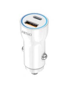 Karikues për makinë, Amio, AM-03881, 20 W, 2 porta Type C dhe USB