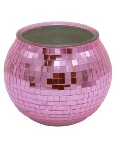 Candle holder ªMirror effectª, glass, purple/pink color, 15 cm