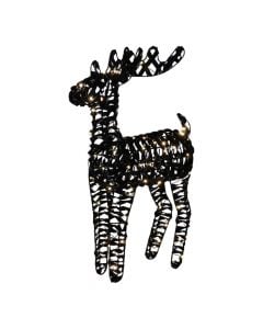 Decorative character with LED lighting, Deer, black color, 60 cm