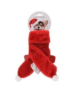 Collar/scarf for dogs with Christmas motifs, red color, 64 cm