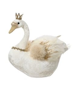 Decorative figure, Swan, polyester, artificial gesof, L36x W22 x H36 cm